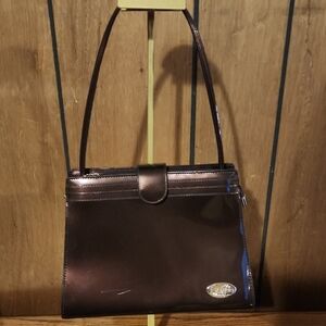 Dark Maroon Patent Leather Handbag